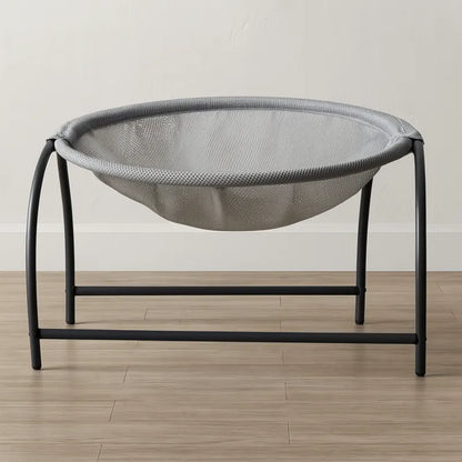 hamac chat respirant gris avec structure en métal solide
