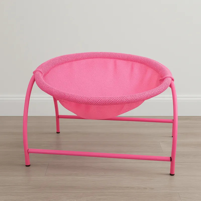 hamac chat respirant rose avec structure en métal
