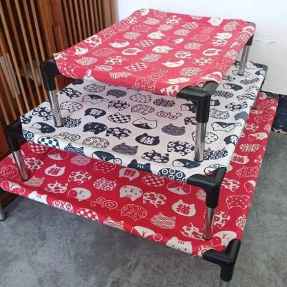 hamac pour chat rouge et blanc trois tailles