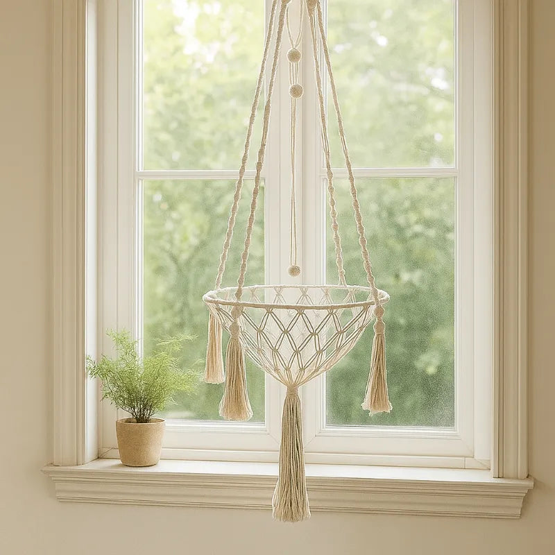 Hamac pour chat suspendu artisanal en corde de coton solide