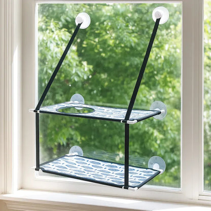 hamac pour chat double motif poisson à ventouse