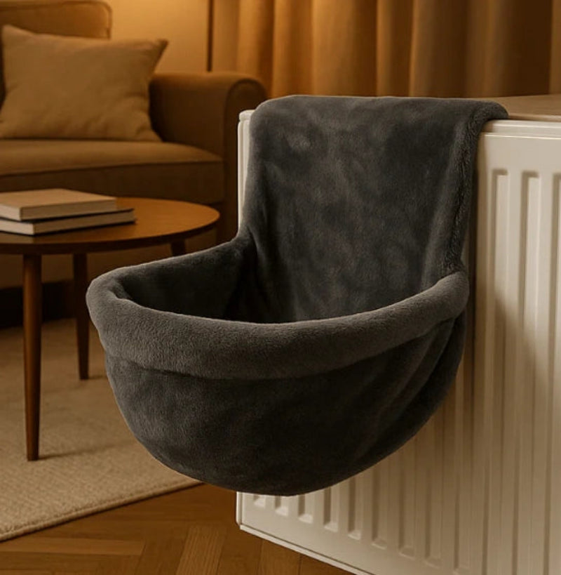 hamac radiateur pour chat gris