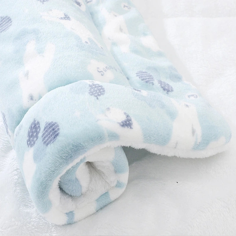 Lit pour chat bleu pâle motif ours polaire