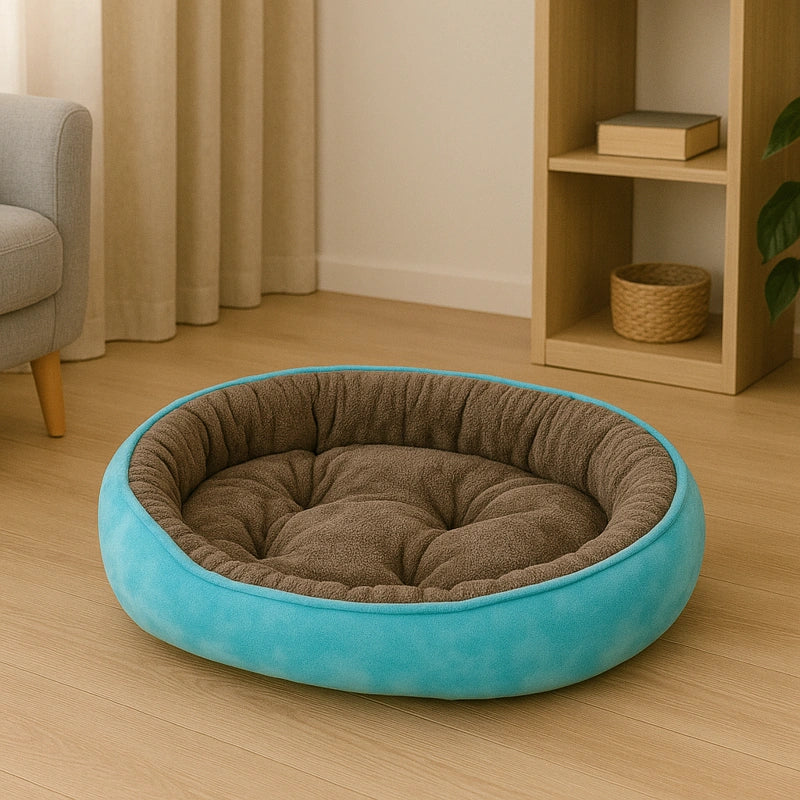 Lit pour chat bleu moelleux confortable pour intérieur moderne