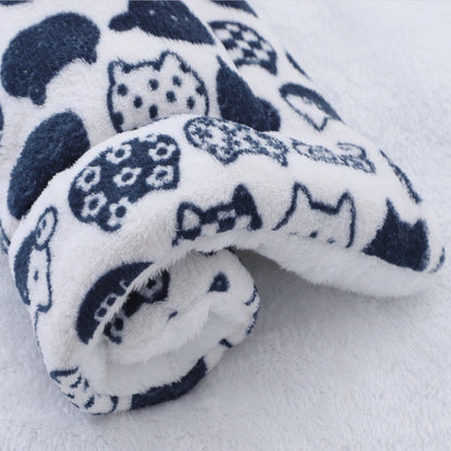 Lit pour chat blanc avec motifs de chats