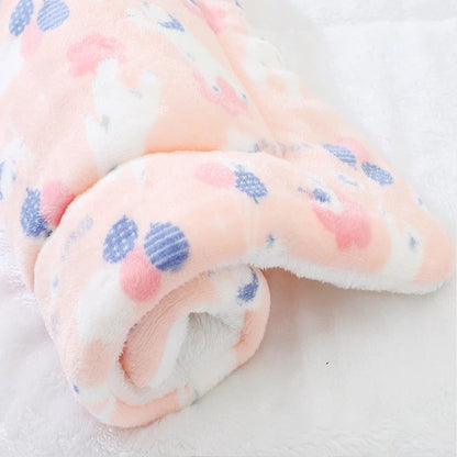 Lit pour chat rose clair avec ours polaire