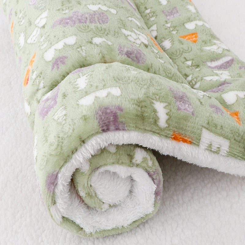 Lit pour chat vert avec motifs petits arbres