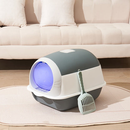Litière fermée pour chat gris fermee salon