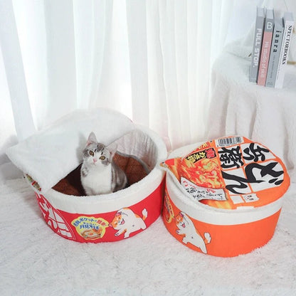 Deux maisons pour chat en forme de bol de ramen
