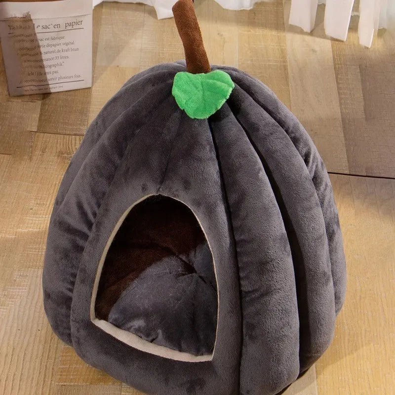 Maison pour chat citrouille noir douce et confortable