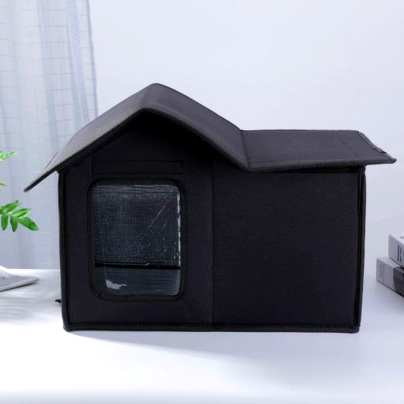 maison pour chat extérieur hiver couleur noire isolée protection froid