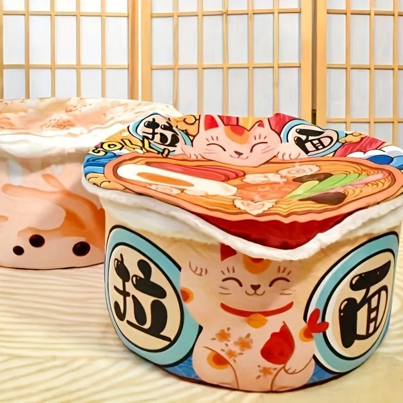 Maison pour chat intérieur japonaise originale avec couvercle rond coloré