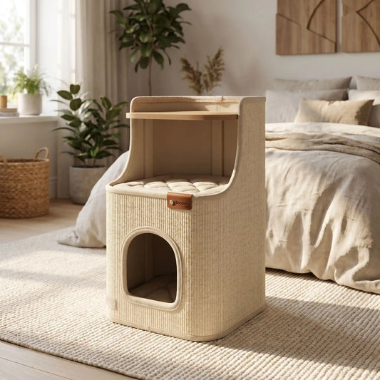 Maisonnette pour chat beige