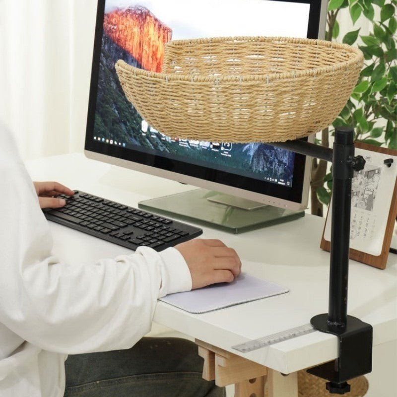 Panier chat suspendu rotin métal solide stable confortable durable