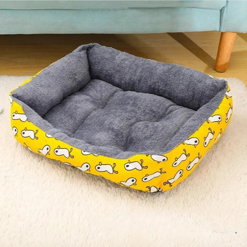 Panier pour chat jaune avec motifs de poulets