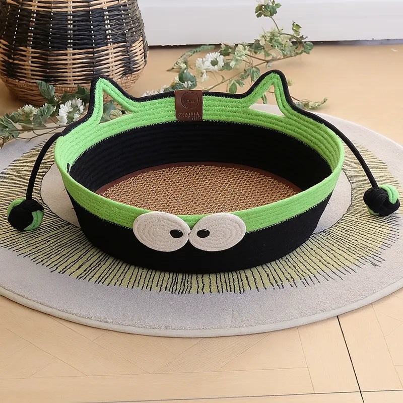 Panier pour chat noir et vert avec tapis confortable moderne