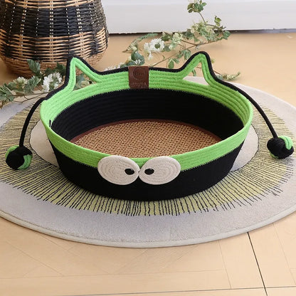 Panier pour chat noir et vert avec tapis confortable moderne