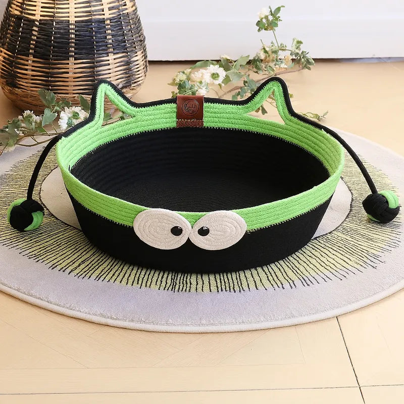 Panier pour chat seulement noir et vert design moderne confortable