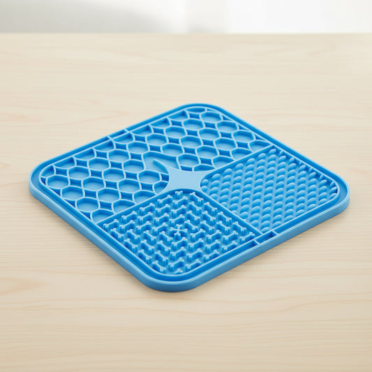 tapis de léchage en silicone bleu
