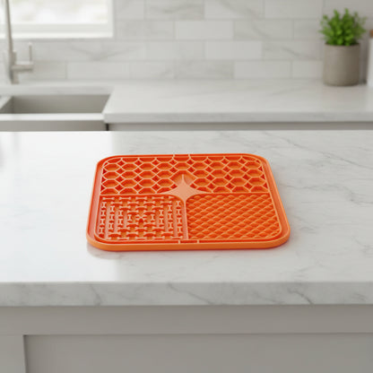 tapis de léchage en silicone orange