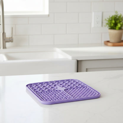 tapis de léchage en silicone violet