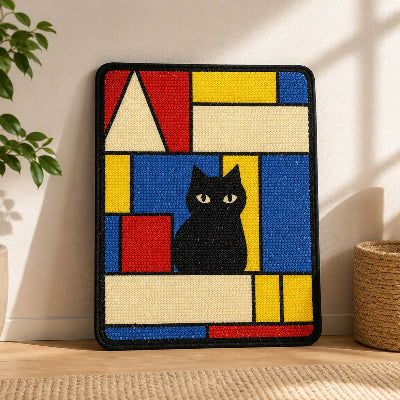 tapis griffoir chat moderne triangle design