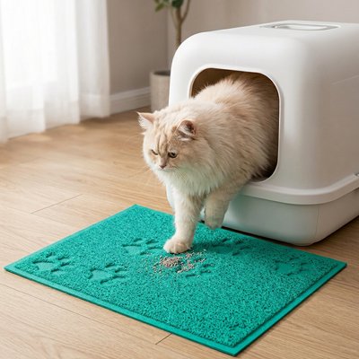 Tapis litière pour Chat bleu