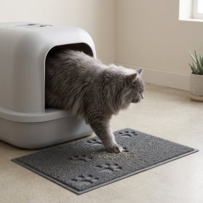 Tapis litière pour Chat gris
