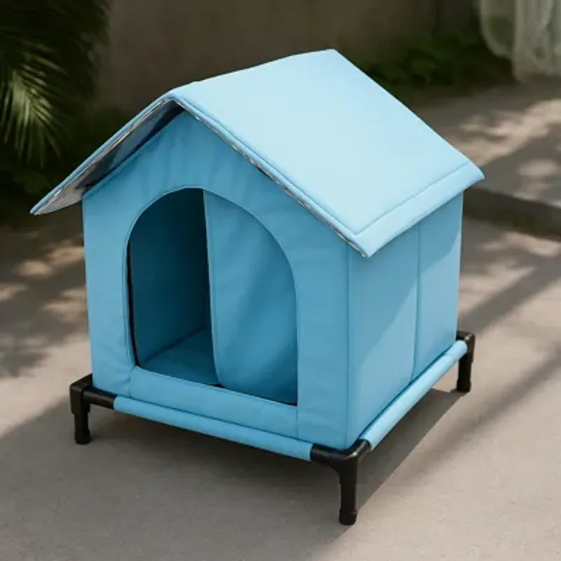 Tente pour chat bleue idéale jardin et extérieur